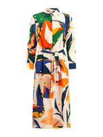 NORAH JUNGLE PARTY SILK SHIRTDRESS