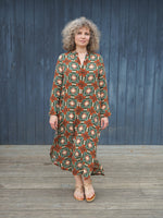 NORAH MOSAIC SILK SHIRTDRESS
