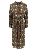 NORAH MOSAIC SILK SHIRTDRESS