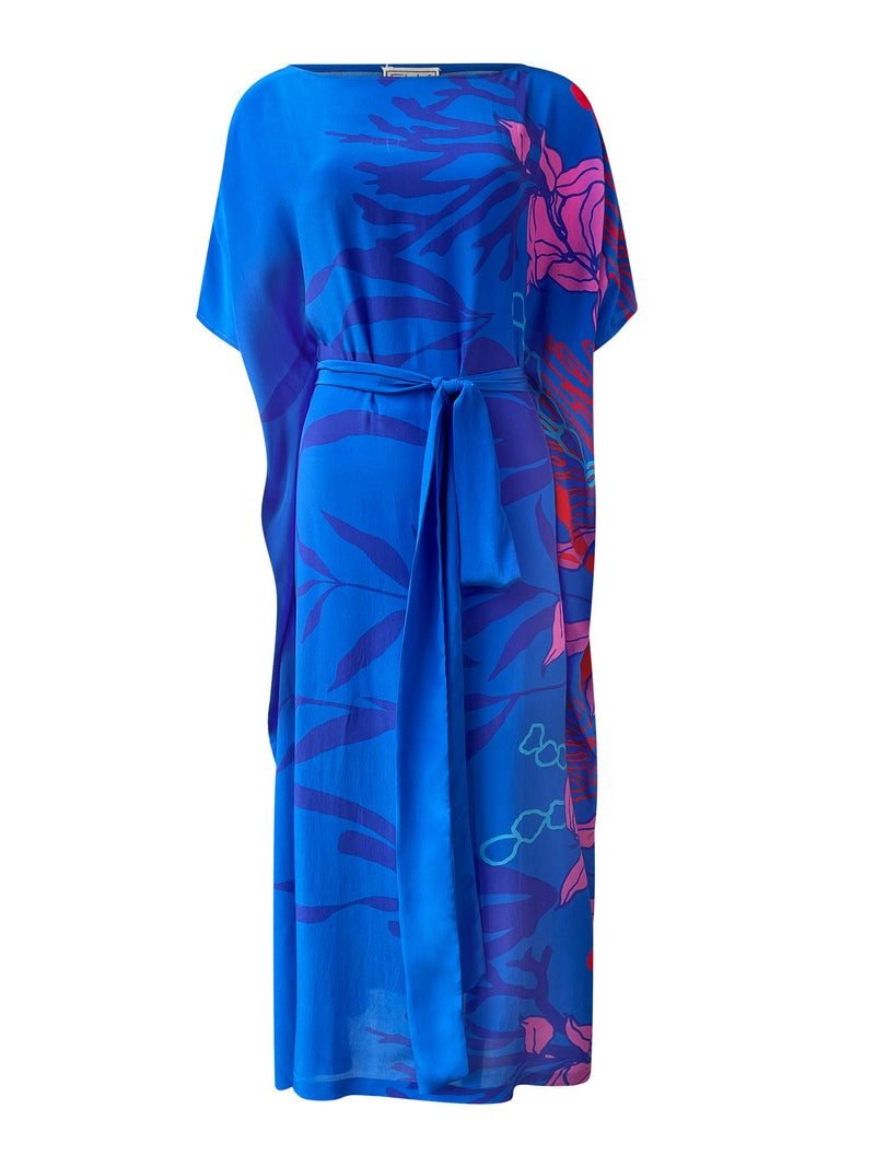 BUTTERFLY SEASCAPE BLUE Silk Dress