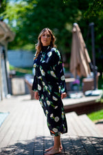 THE ANITA MOONFLOWER SILK DRESS WITH NECK TIE
