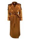 A NAIMA SILK FEEL BELTED TRANSITION TRENCH COAT IN GOLD