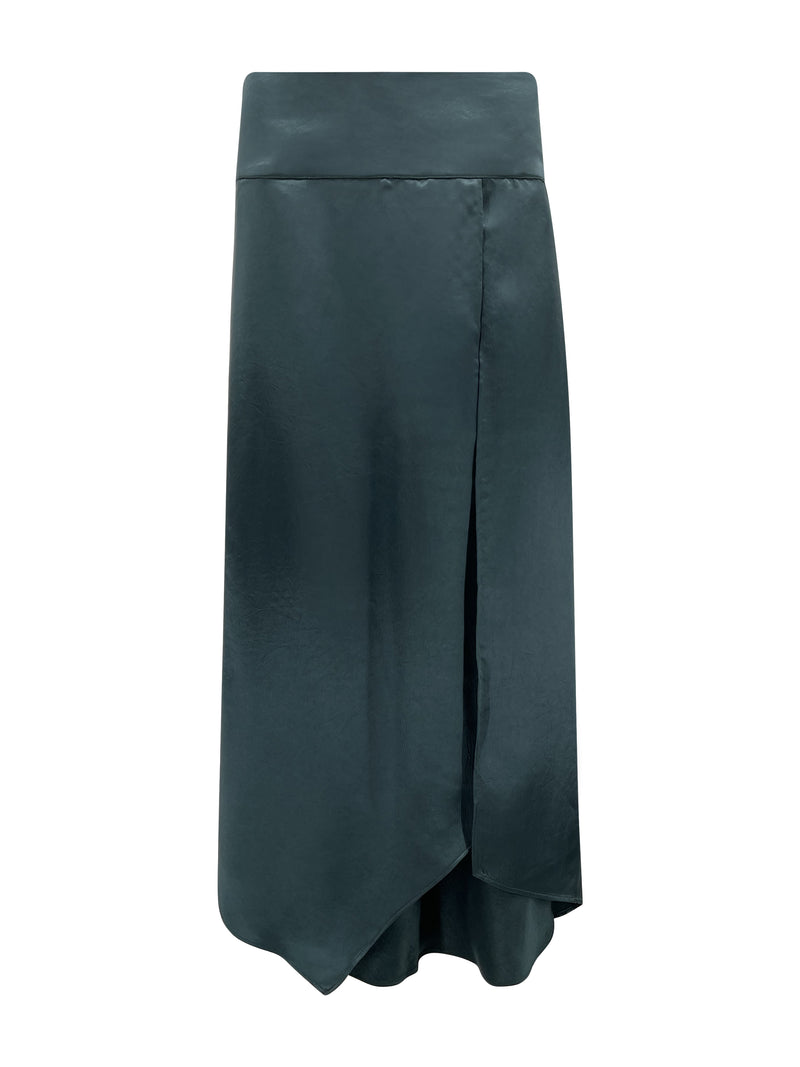 A NAIMA SILK FEEL SKIRT IN TEAL