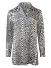 DINAH BW ZEBRA SILK BLOUSE