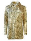 DINAH OLIVE ZEBRA SILK BLOUSE