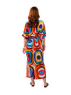 ELLA ABSTRACT Silk Crew Neck Dress