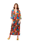 BILLIE COLORBLOCK Silk V-Neck Dress