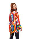 THE ANITA ABSTRACT SILK BLOUSE WITH NECK TIE
