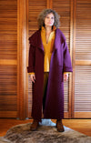 A MELODY COAT IN MERLOT