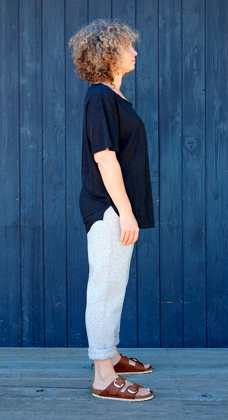 LINEN TEE BLACK